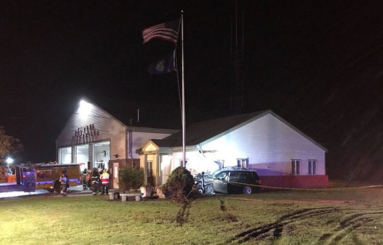 Kastara Ylonen's 2009 Toyota Highlander which she drove into the side of the Arundel Fire Station Thursday night.