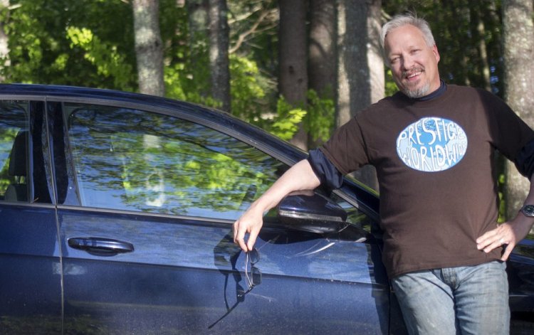 When his "COVFEFE" license plate arrives, Dana Lukens of Nobleboro will attach it to his 2017 Volkswagen GTI.