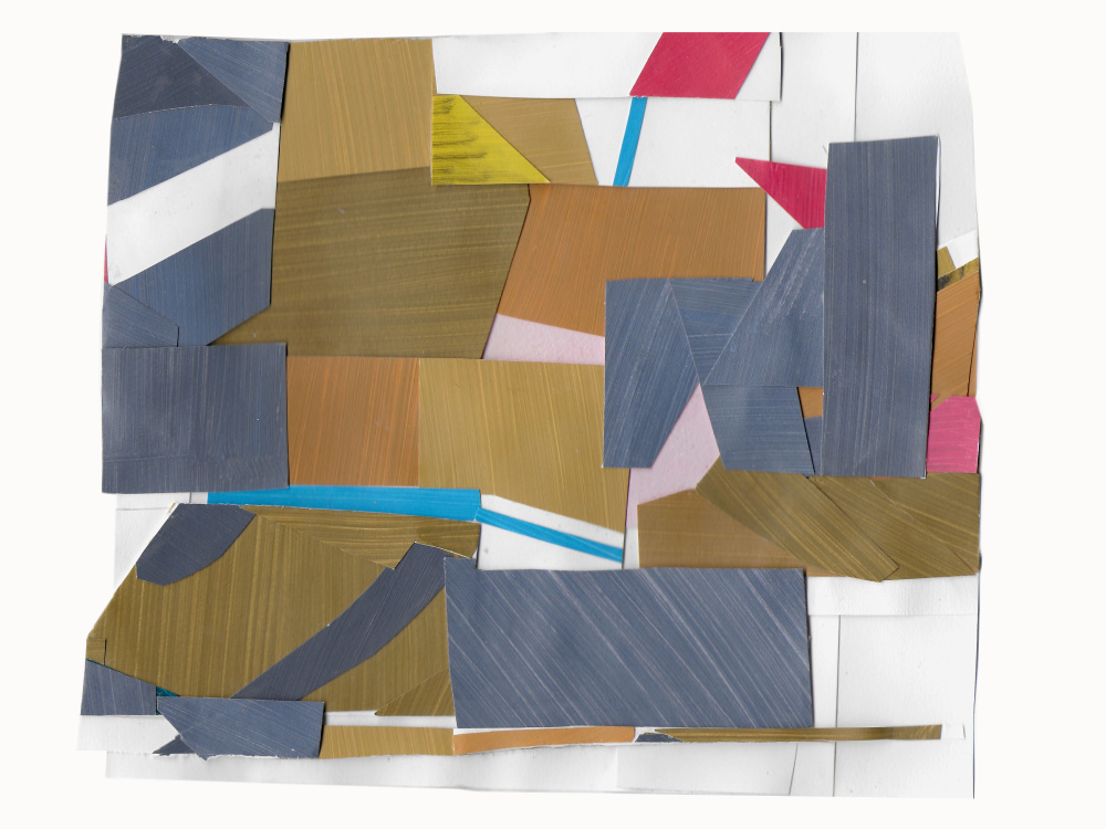 "Raiders" by Karen Gelardi, painted paper collage, 2017