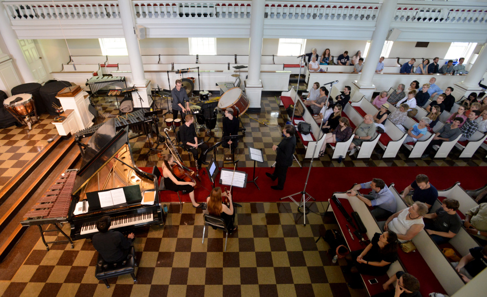 Members of the Atlantic Music Festival perform Saturday at Lorimer Chapel at Colby College in Waterville.