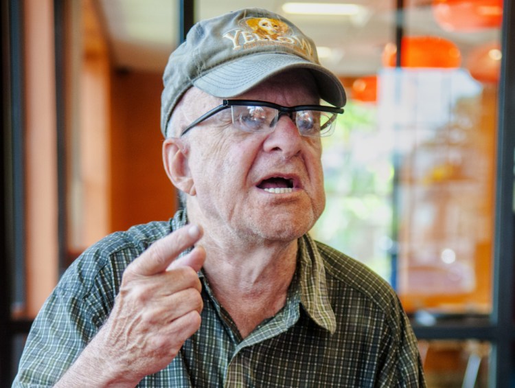 Charles Manning, the Augusta man charged with assault and obstruction of government administration after he dumped about 100 live bedbugs in Augusta City Center, speaks during an interview Tuesday in Augusta.