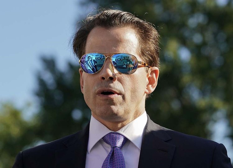 White House communications director Anthony Scaramucci speaks to members of the media outside the White House on Tuesday.