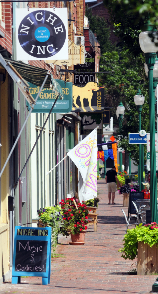 This August 2016 photo shows Water Street in downtown Gardiner.