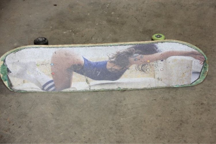 This unique skateboard was found in a Performance Food Service van was stolen from Plains Road in Harrison.