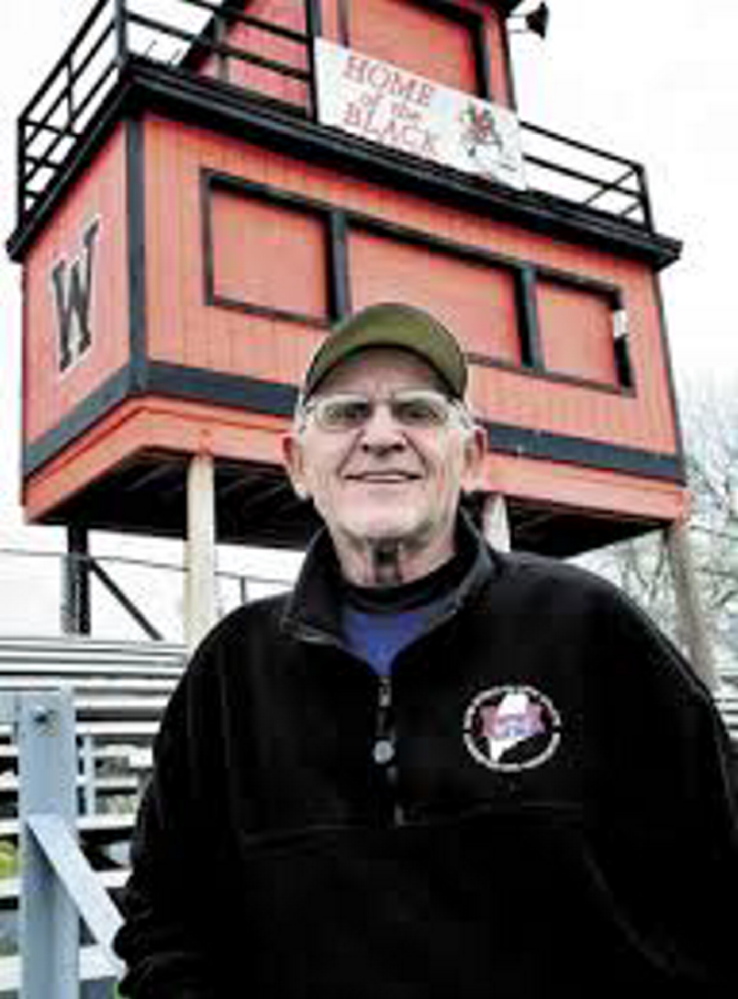 Harold "Tank" Violette stands on Poulin Memorial Field before he was inducted into the Maine Sports Hall of Fame in 2011.