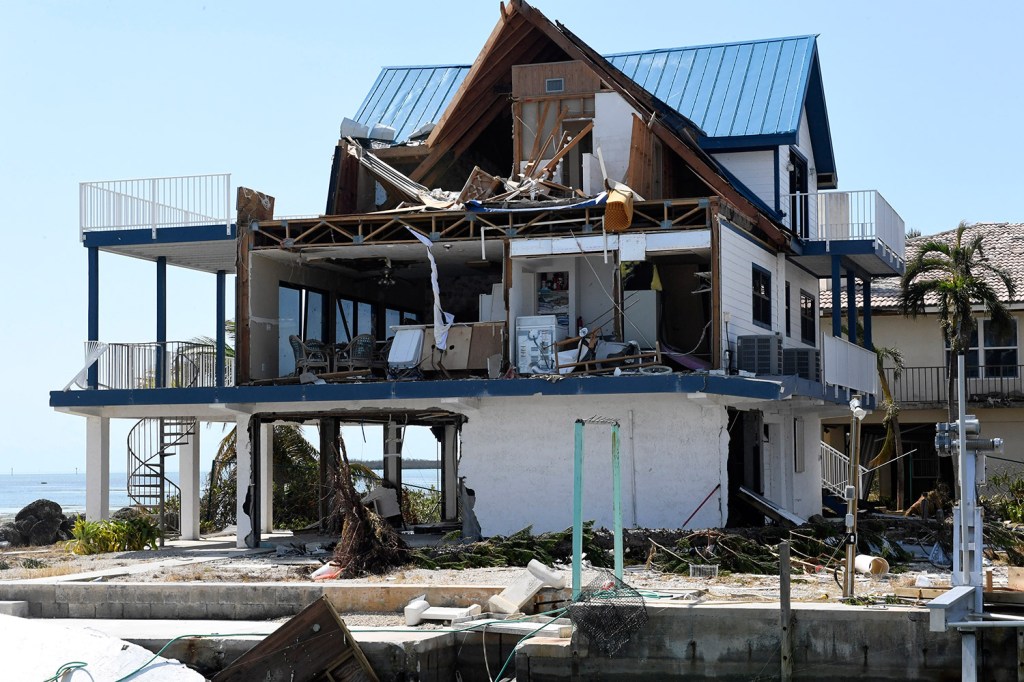 Hurricane Irma's powerful winds sheared off the side of this Cudjoe Key home, leaving the interior exposed. Cudjoe Key, Florida, was ground zero for Hurricane Irma's eye as it hit the Florida Keys, destroying many homes. 