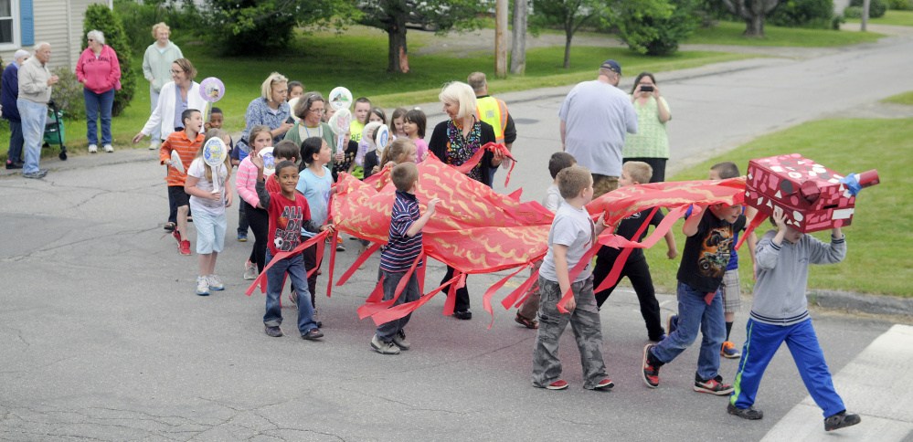 A meeting to discuss the future of T.C. Hamlin School in Randolph, whose students are shown in this 2016 file photo, will be rescheduled because of Monday's storm.