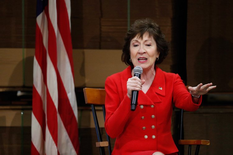 U.S. Sen. Susan Collins speaks at a forum on tax reform at Volk Packaging on Friday in Biddeford. On Wednesday, she said that including language in the bill to repeal a major part of the Affordable Care Act is a "mistake."