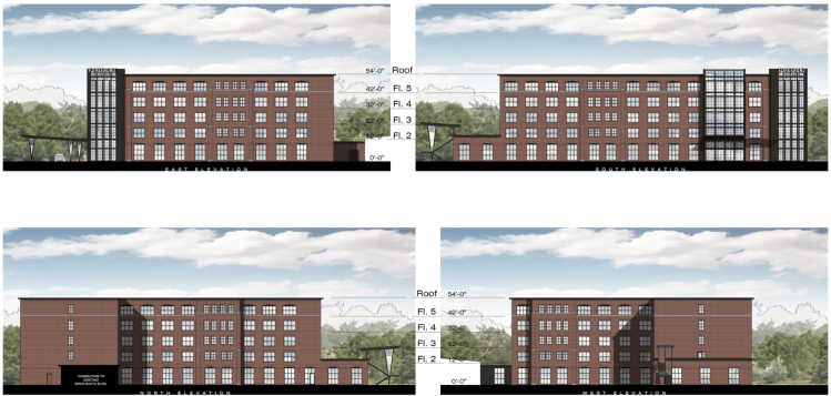 Renderings of the proposed Tribute Portfolio Hotel at Thompson's Point in Portland.