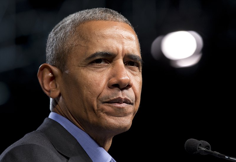 Former President Barack Obama delivers a speech at as rally for Democratic gubernatorial candidate Lt. Gov., Ralph Northam, in Richmond, Va., Thursday, Oct. 19, 2017. 