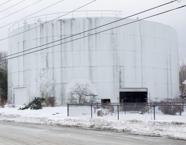 Portland Container Co.'s retrofitted oil container towers 80 feet tall in South Portland.