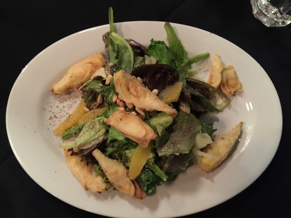 Fried artichoke salad