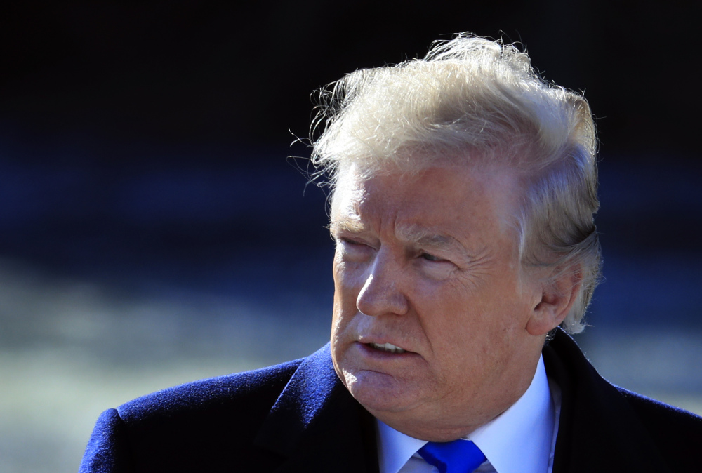 President Trump at the White House on Friday as he left for Camp David, Md.