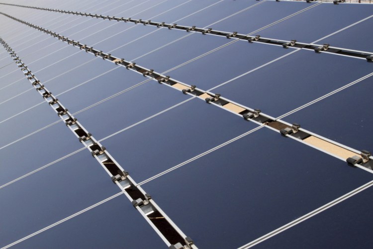 Some of the 30,000 solar panels that make up the Public Service Company of New Mexico's new 2-megawatt photovoltaic array in Albuquerque, N.M., are shown in 2011. The solar business in the U.S. has boomed in recent years, driven by falling prices for panels, thanks in part to cheap imports.