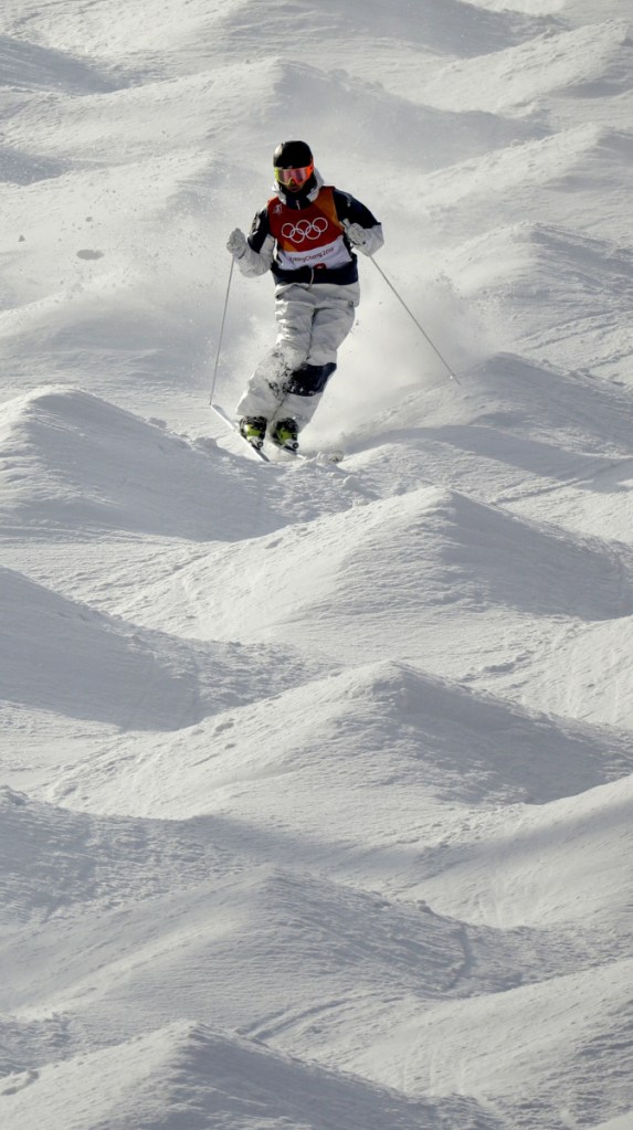 Troy Murphy runs the course during the men's moguls qualifying at Phoenix Snow Park at the 2018 Winter Olympics in PyeongChang, South Korea on Feb. 9.