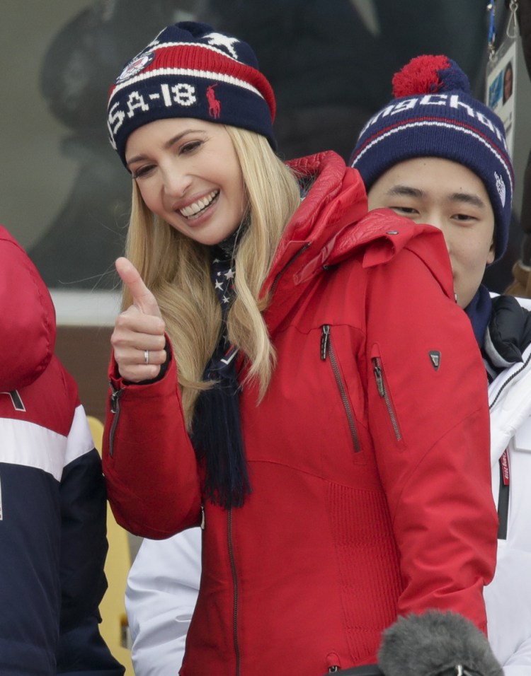 Ivanka Trump attends the men's Big Air snowboard competition on Saturday.