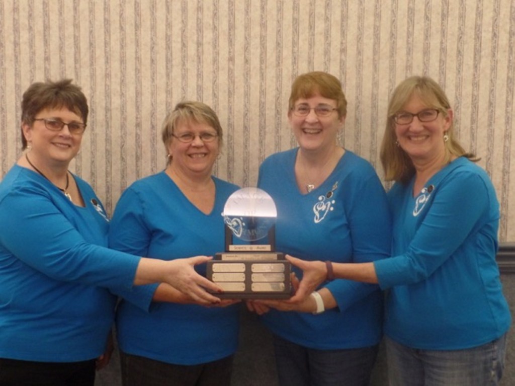 Award-winning Heart 'n' Soul quartet, from left, are Jan Flowers, Anne Danforth, Sue Staples and Cathy Anderson. They will deliver singing Valentines on Feb. 14.