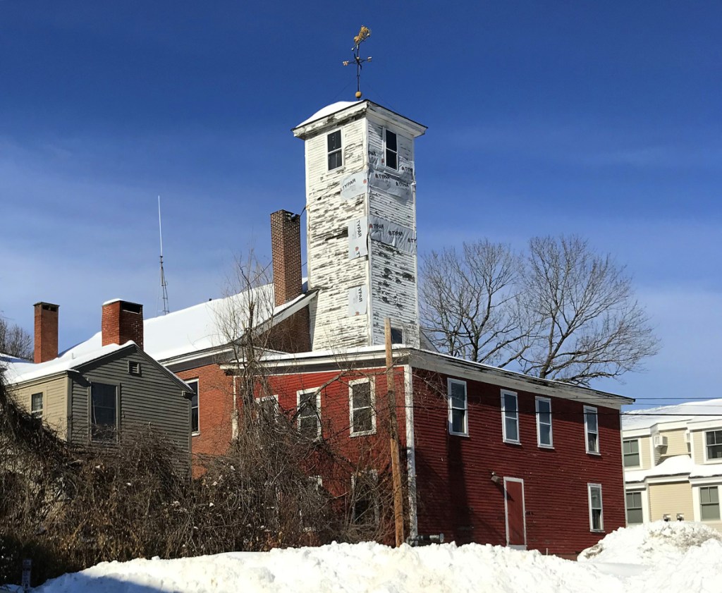 A view of the back side of the Hallowell fire station.