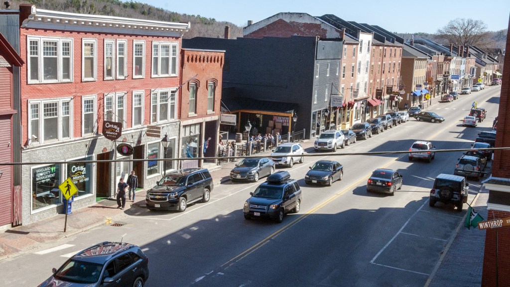 This April 14, 2017, photo shows Water Street in Hallowell.