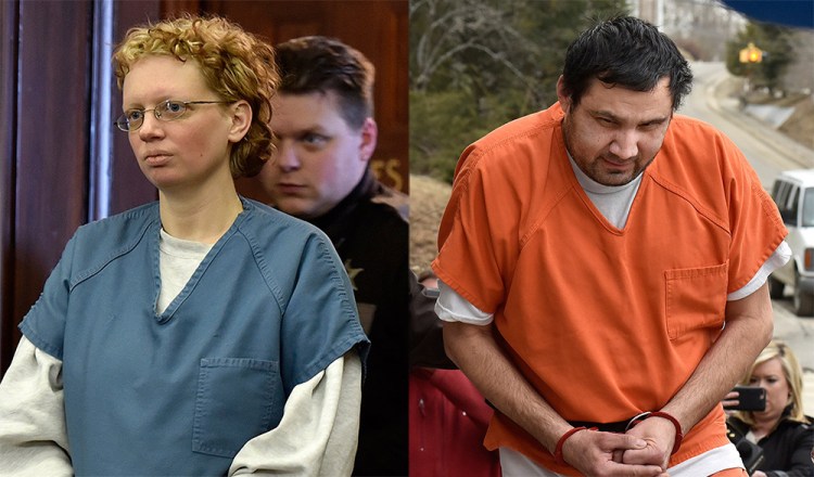 Sharon and Julio Carrillo are led into Waldo County Superior Court in Belfast last year. Both are charged with murder in the death of their daughter, Marissa Kennedy, 10. 