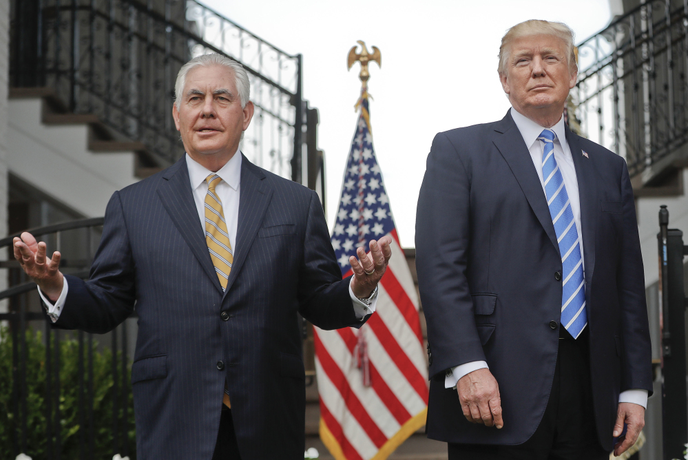Rex Tillerson and President Trump.