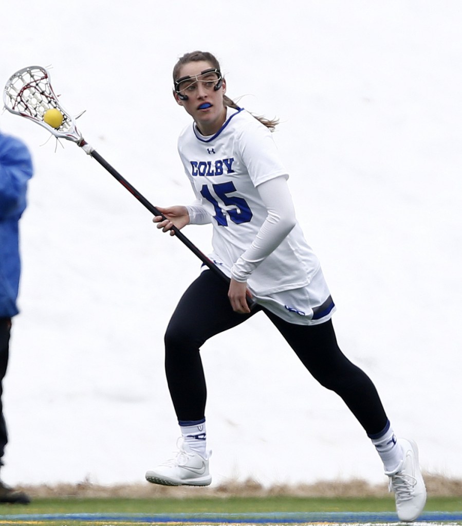 Colby midfielder Melinda Edie makes a move during a recent game. The Mules are off to a 1-2 start this season.