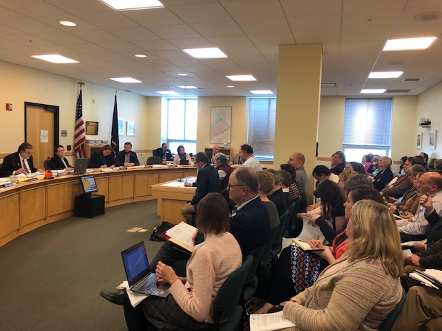 The room is packed during a hearing Monday before the Legislature’s Education Committee on a bill that would shift special education services for 3- to 5-year-olds from the state to school districts.