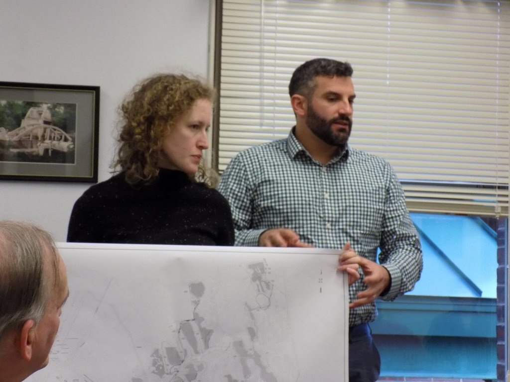 NextEra Energy representatives Liz Peyton and Aaron Svedlow update selectmen Tuesday evening on the nearly $100 million Farmington Solar Project.