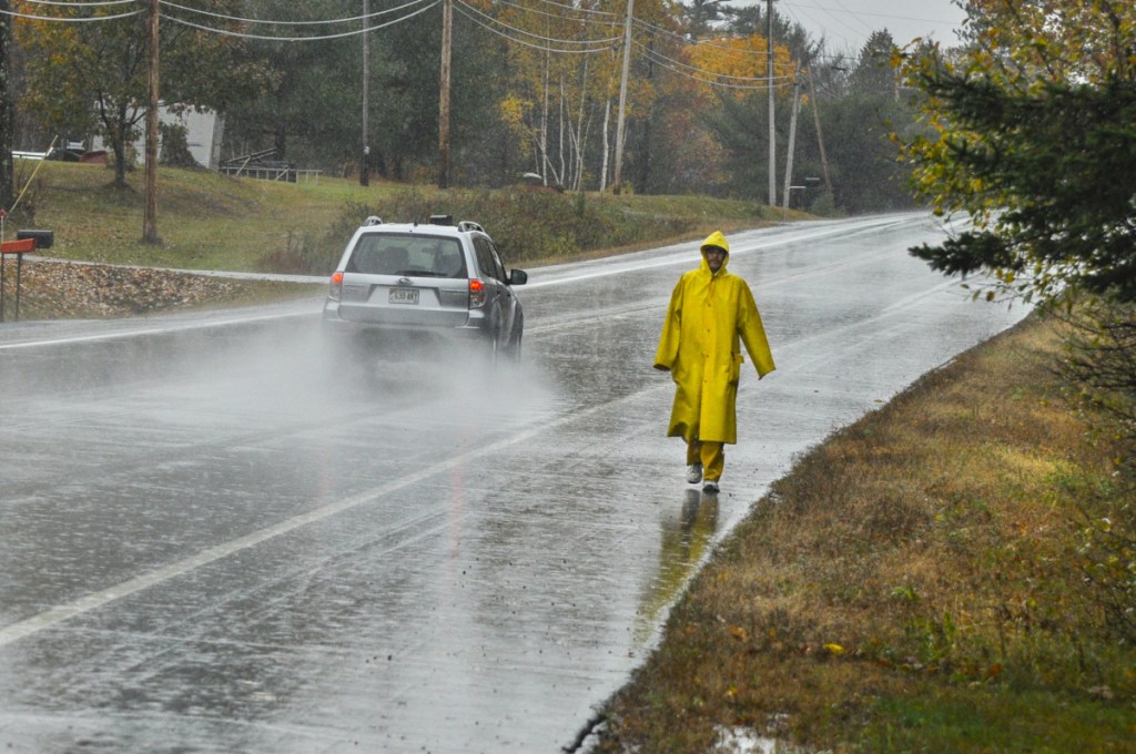 Andrew Nichols walks along Civic Center Drive in Augusta in October 2017. Nichols finished his shift at Home Depot and was walking to his home on Summerhaven Road. A proposed sidewalk would be on the southern side of Civic Center Drive, between Townsend Road and Darrin Drive, an area that includes access roads to hotels and other businesses, the Augusta Civic Center, and the Marketplace at Augusta shopping center.
