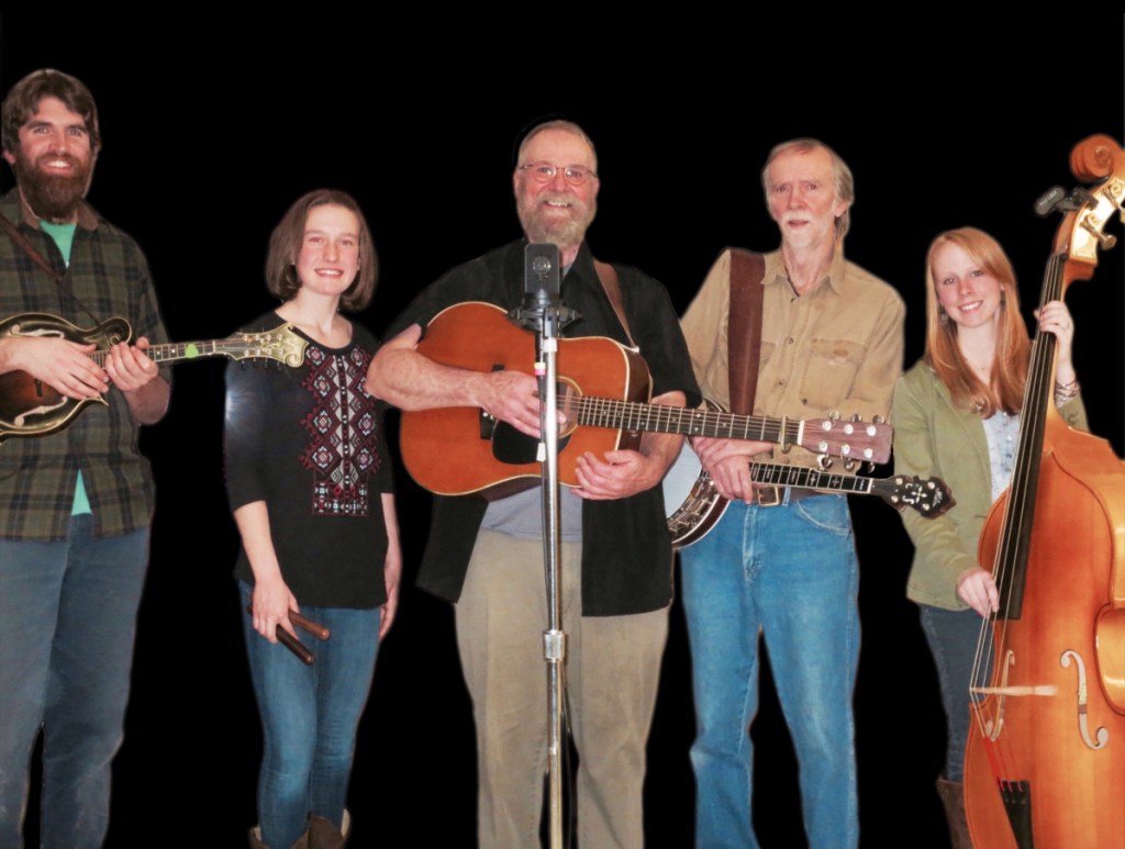 Sandy River Ramblers, from left, Dan Simons, Dana Reynolds, Stan Keach, Bud Godsoe and Julie Churchill.