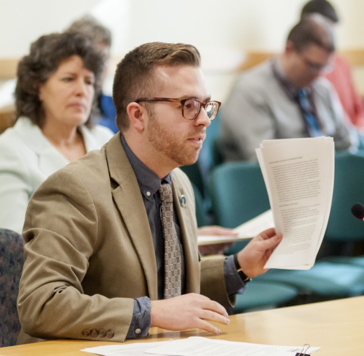 Rep. Ryan M. Fecteau, D-Biddeford, asks the Government Oversight Committee on March 23 to look into the rollout of the new state unemployment compensation software. The committee responded by voting 8-2 to have the Office of Program Evaluation and Government Accountability investigate the system and its management.