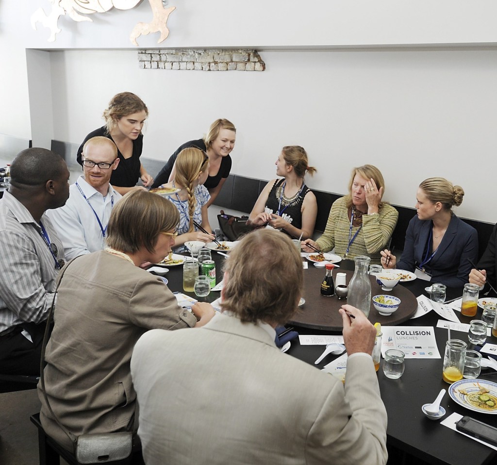 PORTLAND, ME - JUNE 24: Held as part of Maine Startup and Create Week, Bao Bao hosts a Collision Lunch for participants in Maine's business community to meet each other and network.