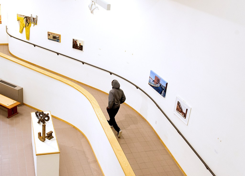 Three paintings by Bruce Habowski have been removed from the Atrium Gallery at the University of Southern Maine Lewiston-Auburn College.