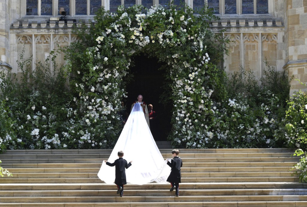 Meghan Markle and her bridal party arrive for the the wedding ceremony.