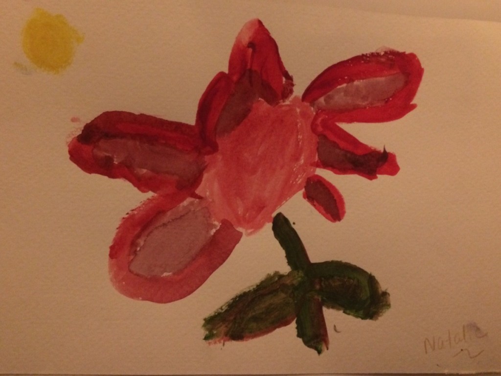 This image, created by Natalie Wilson, Pre-K, Juniper Hill School in Alna, is part of the Art on exhibit at the Maine Art Gallery Wiscasset .