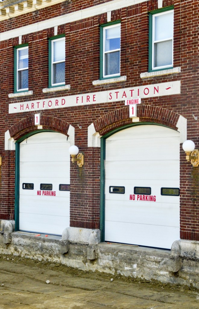 The driveway at Hartford Fire Station in Augusta, seen Tuesday, is excavated during a major construction project. Firefighters are working at other stations in the meantime.