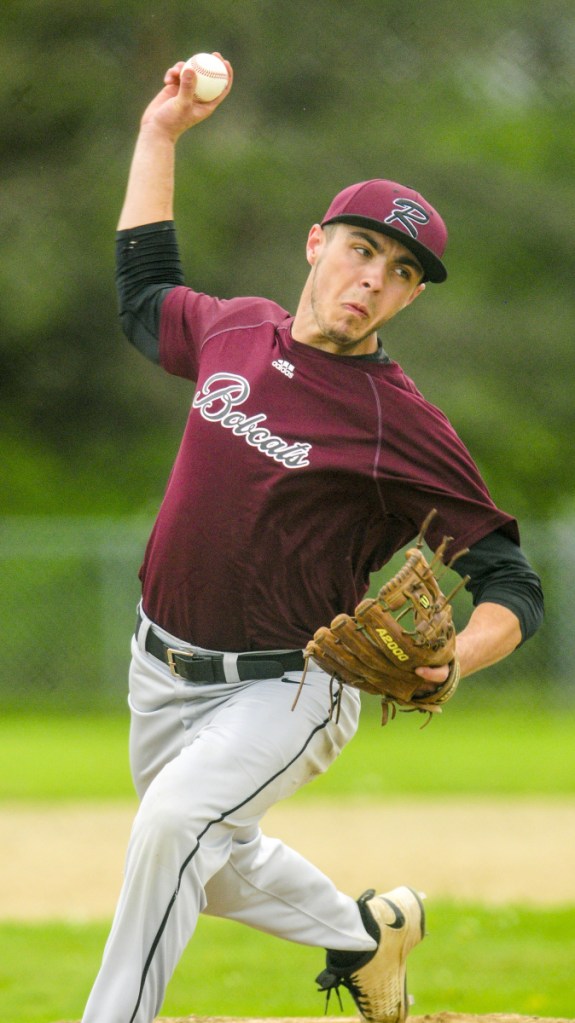 Richmond's Zach Small throws during a game against Buckfield Tuesday in Richmond.