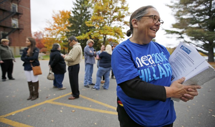 Lois Kilby-Chesley, the president of the state’s teachers’ union, attends a campaign event in 2016. “There are towns that in the past always passed the budget without a blink, and now they’re questioning the expense,” she said. “And it’s due to the fact that the state isn’t keeping up.”