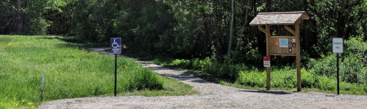 The wheelchair-accessible North Rim Ravine Trail begins at a small trailhead parking lot, where you'll find a new information kiosk and a handicap parking spot. The expanded trail is wider, and offers access that should serve as inspiration for other trail managers.