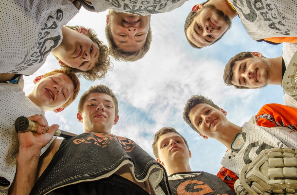 The Gardiner boys lacrosse team has six sets of brothers, four of which posed during a June 1 practice in Gardiner. They are, clockwise from top left: Logan Manter, Connor Manter, Nathaniel Phillis, Bradley Phillis, Logan Keene, Noah Keene, Max Dearborn and Isaac Dearborn. The other brothers on the team are Parker and Garrett Hinkley, and Sean and Cameron Michaud.