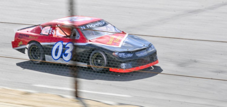 Hayden Norris, of West Gardiner, wins the N.E. 4 Cylinder Pro feature race on opening day at Wiscasset Speedway in April. It was the start of a four-racing winning streak for the 15-year-old.