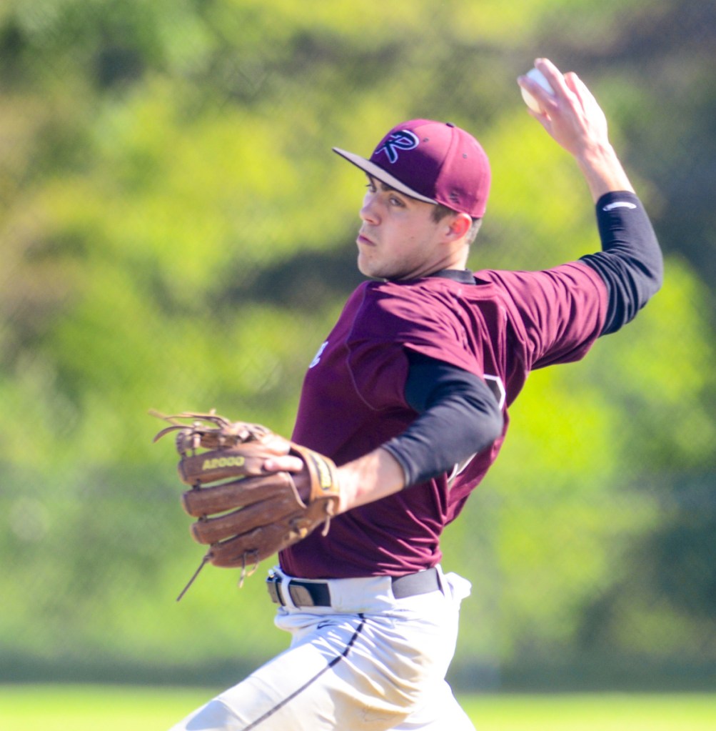 Richmond's Zach Small delivers a pitch against Greenvile during a Class D South semifinal game earlier this month in Richmond.