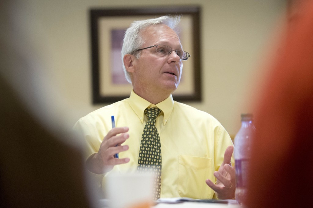 Bob Nadeau, from the U.S. Department of Agriculture, explains the process of broadband expansion Thursday at a Broadband Community Meeting at the Comfort Inn in Wilton. The discussion focused on the state's Broadband Action Plan, available planning grants, how to gauge community readiness, and funding mechanisms for broadband projects.