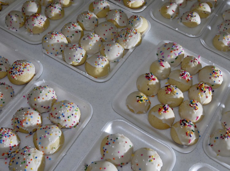 Baked by an army of volunteers, the cookies await hungry fans at the 2016 bazaar.