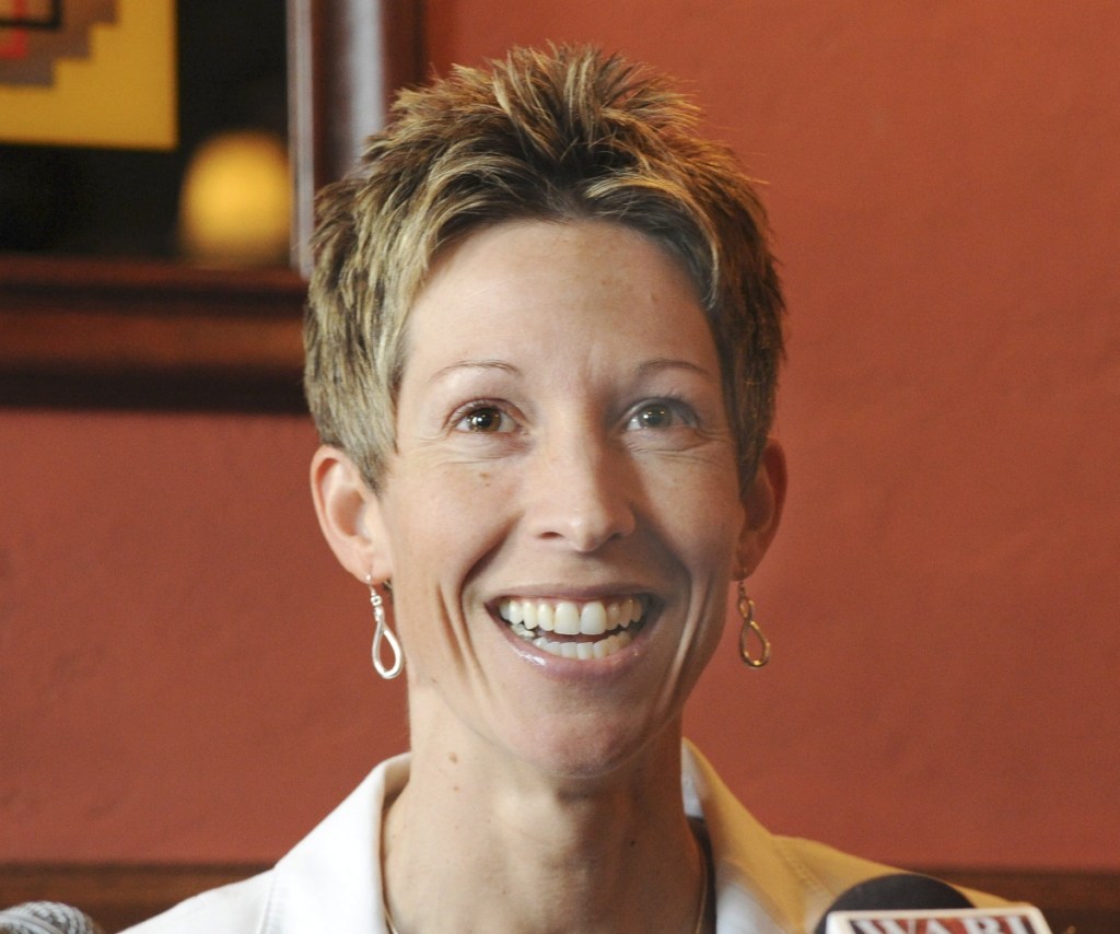 John Patriquin/Staff Photographer:Thursday, March.31, 2011. Cindy Blodgett holds a press conference at Patty Murphy's restaurant in Bangor about her firing as women's basketball coach at the University of Maine.