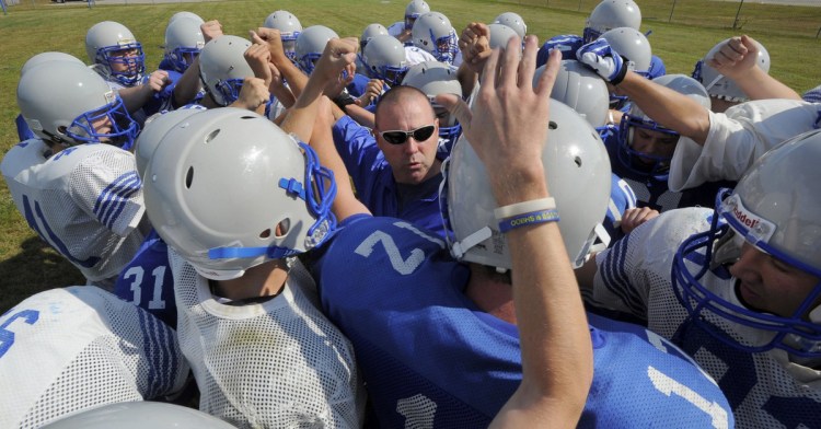 Dean Plante, Old Orchard Beach High's athletic director and football coach, says playing in an eight-man football league is 'something we're very, very strongly going to consider.'