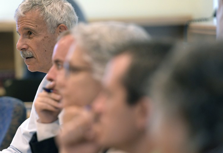 State Sen. Roger Katz, R-Augusta, asks questions Monday of acting DHHS Commissioner Bethany Hamm during a hearing on the LePage administration's proposals to reform child protective services.