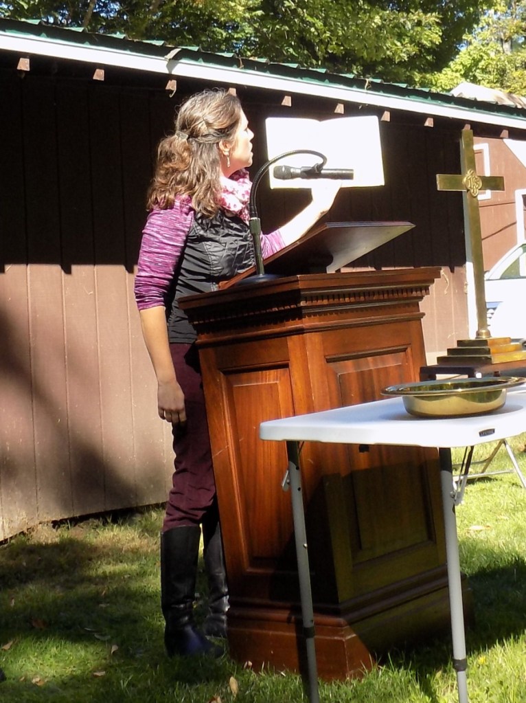 Rhonda McNally, Moose River Congregational Church in Jackman, read the book "Thank You, World" by Alice McGinty to show that while some things may be different around the world, others are the same.