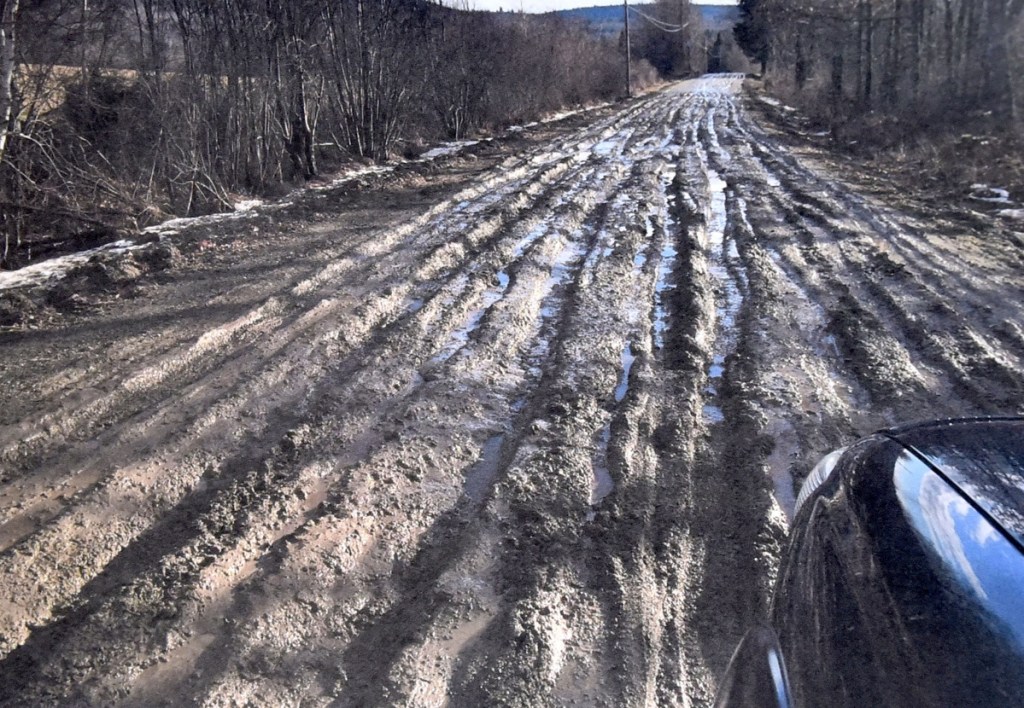 This photo taken last January shows the rutted condition of Marks Road in Albion.