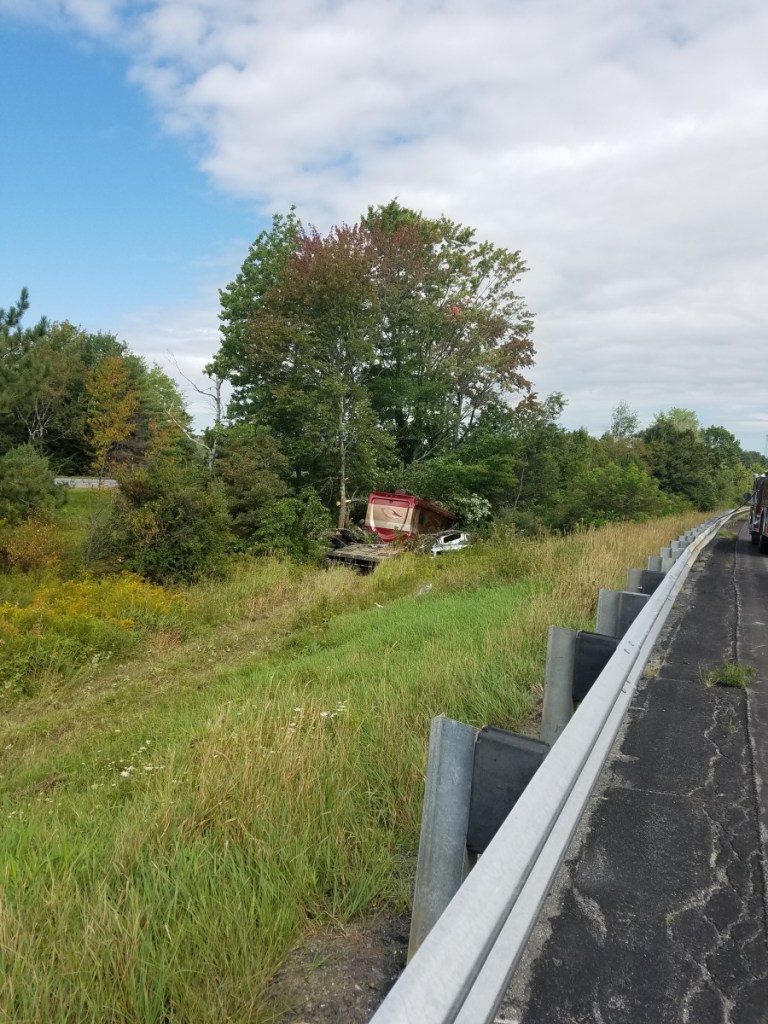 A crash involving a recreational vehicle injured four people and contributed to delays for several miles on Interstate 95 north in Palmyra Saturday, police said.